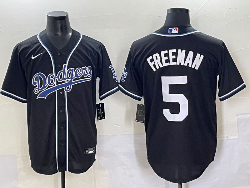 Men 2025 Los Angeles Dodgers #5 Freeman Black Three generations Fashion Nike MLB Jersey style 7041->los angeles dodgers->MLB Jersey